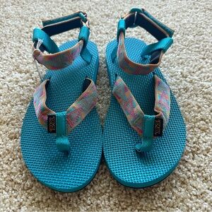 Teva Original Universal Artist Series Sandals Women’s 7 Teal Multicolor